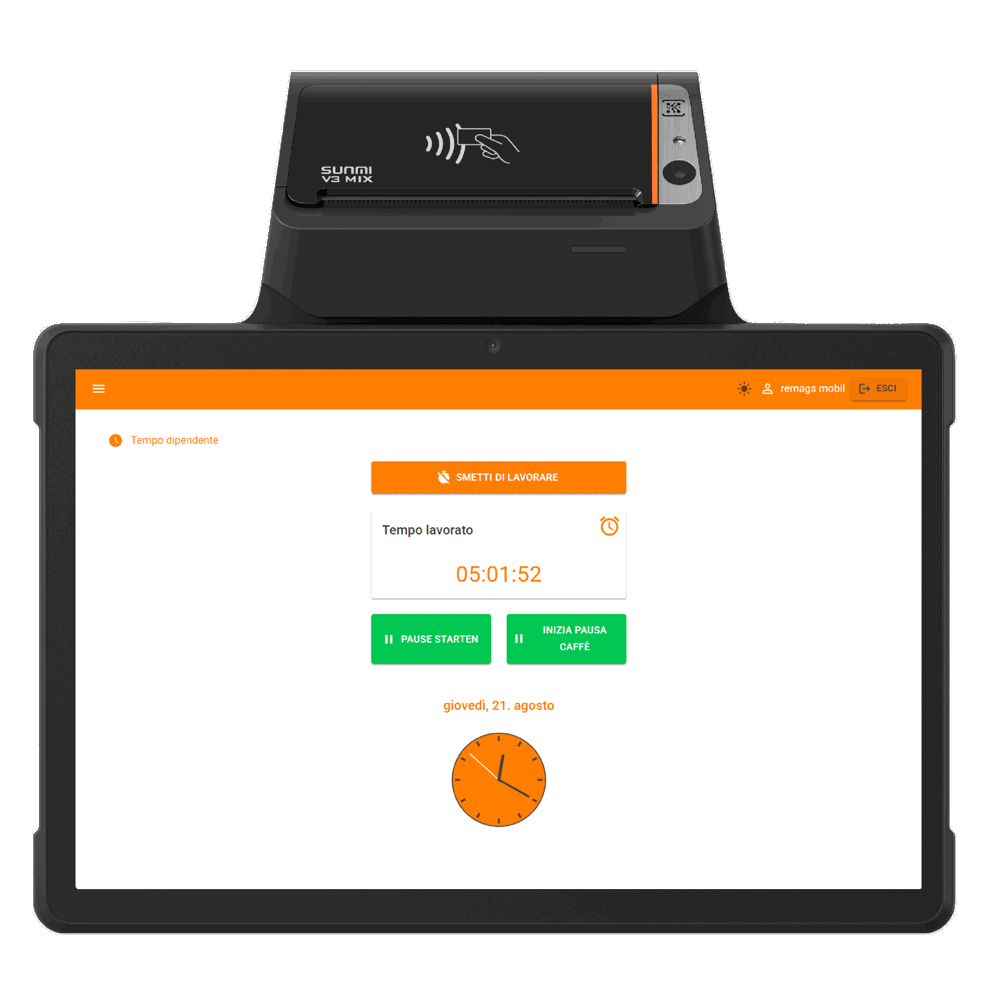 Registrazione dell'orario